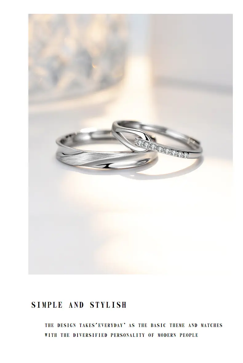 S925 Sterling Silver Couple Ring for Girlfriend — feature 25