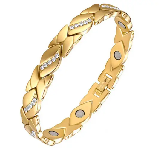 Gold Leaf Brushed Magnet Bracelet for Women - Image 3
