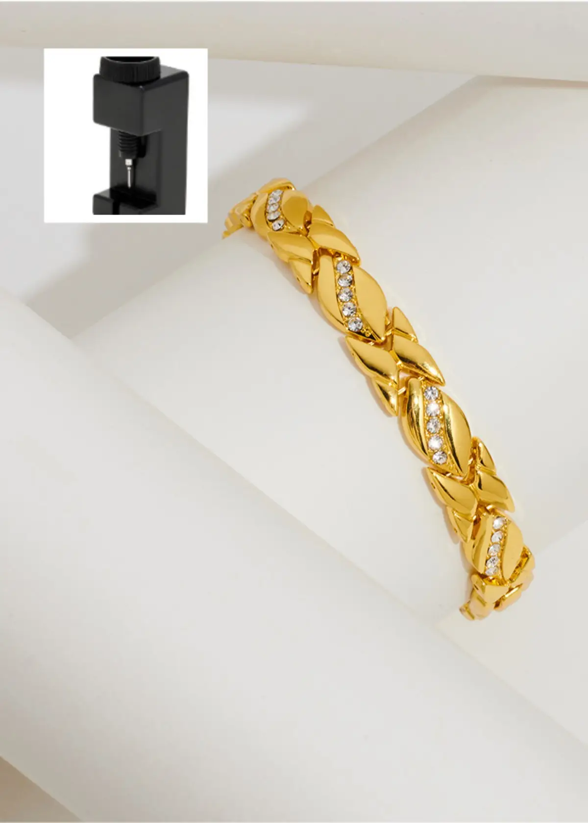 Gold Leaf Brushed Magnet Bracelet for Women - Image 7