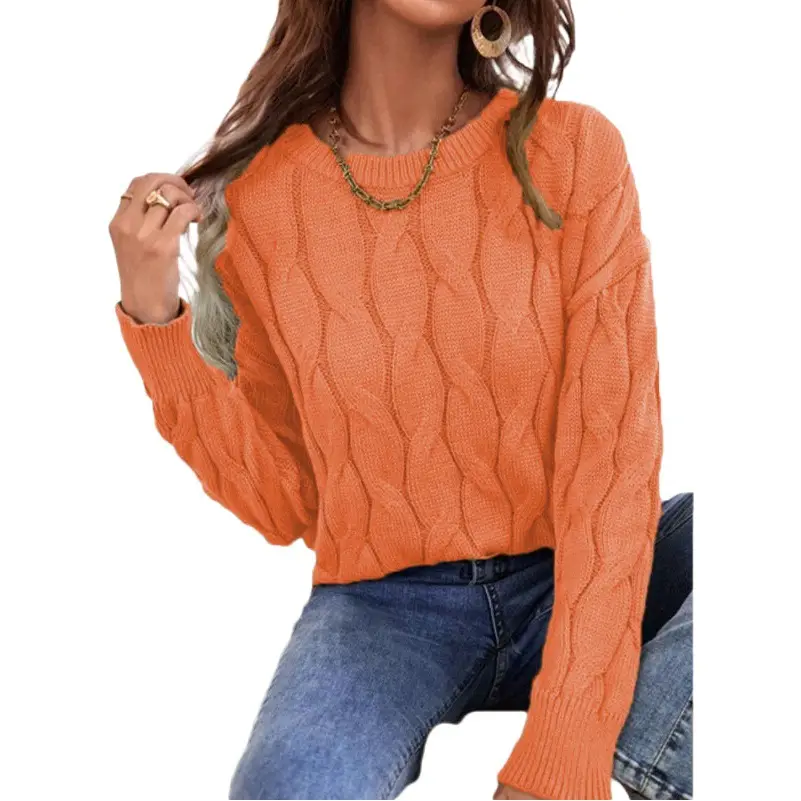 Women's Loose Knitted Pullover Sweater Beige Winter Coat