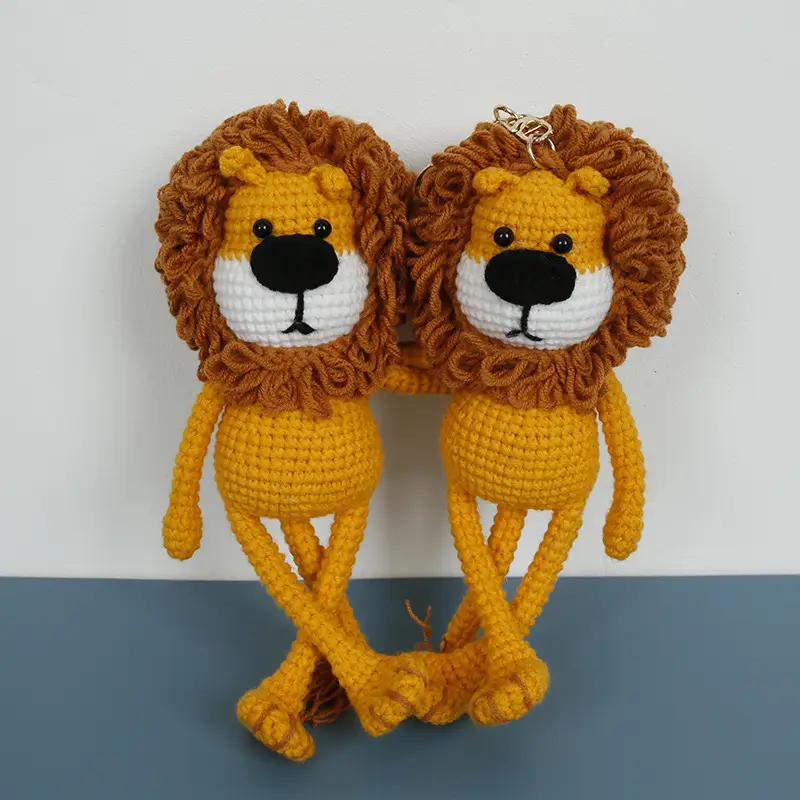 Handmade Crochet Lion Pendant Baoma Wool Woven Cute Creative Hand Finished Product - Image 4