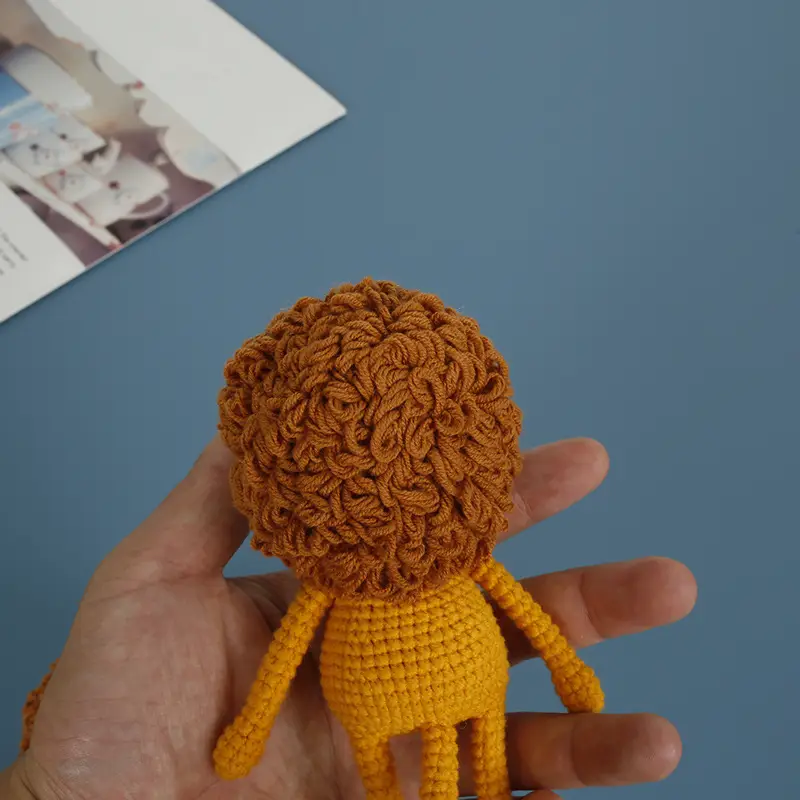 Handmade Crochet Lion Pendant Baoma Wool Woven Cute Creative Hand Finished Product - Image 6