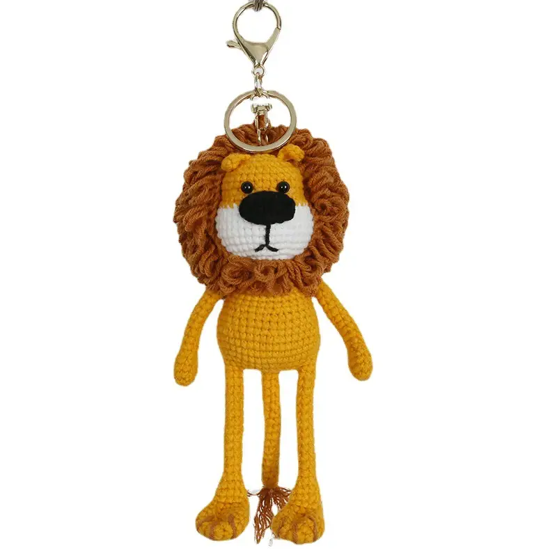 Handmade Crochet Lion Pendant Baoma Wool Woven Cute Creative Hand Finished Product - Image 7