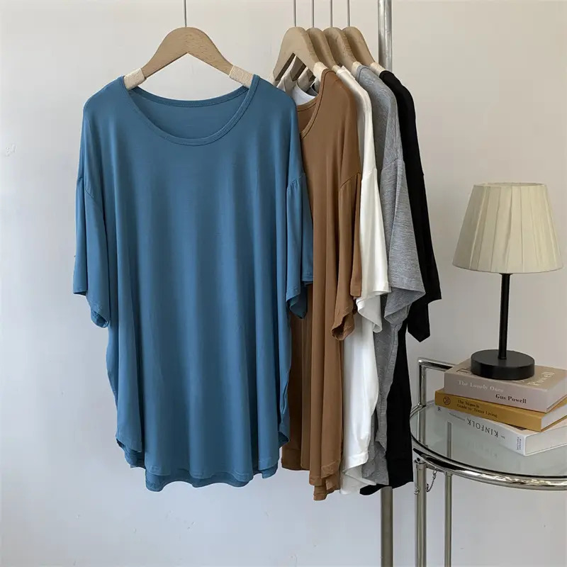 Women Loose Fit T-Shirt Brown Medium Size - Image 8