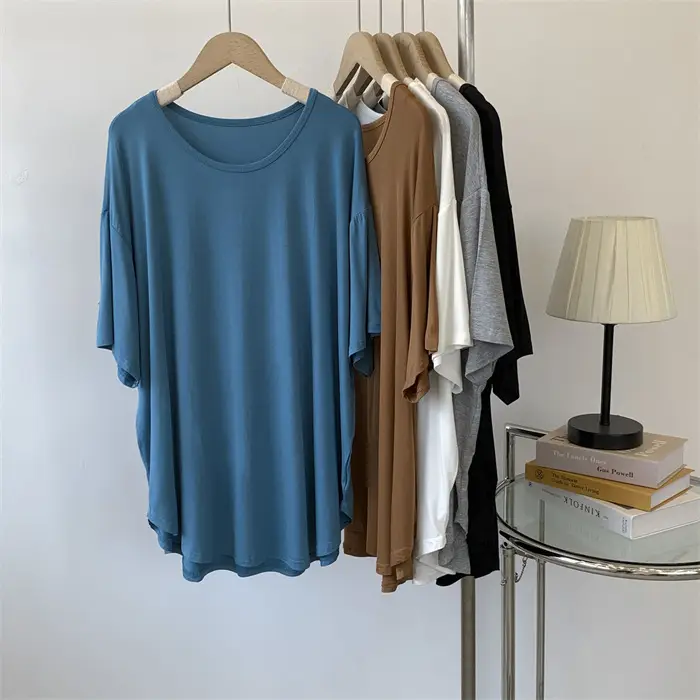 Women Loose Fit T-Shirt Brown Medium Size — feature 10