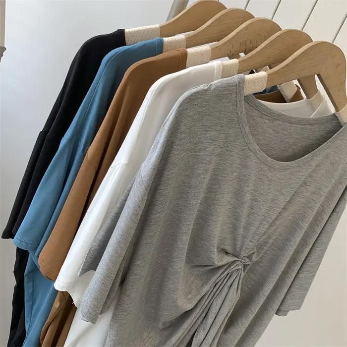Women Loose Fit T-Shirt Brown Medium Size — feature 13