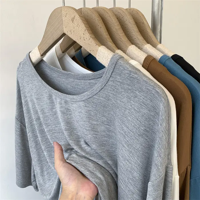 Women Loose Fit T-Shirt Brown Medium Size — feature 16