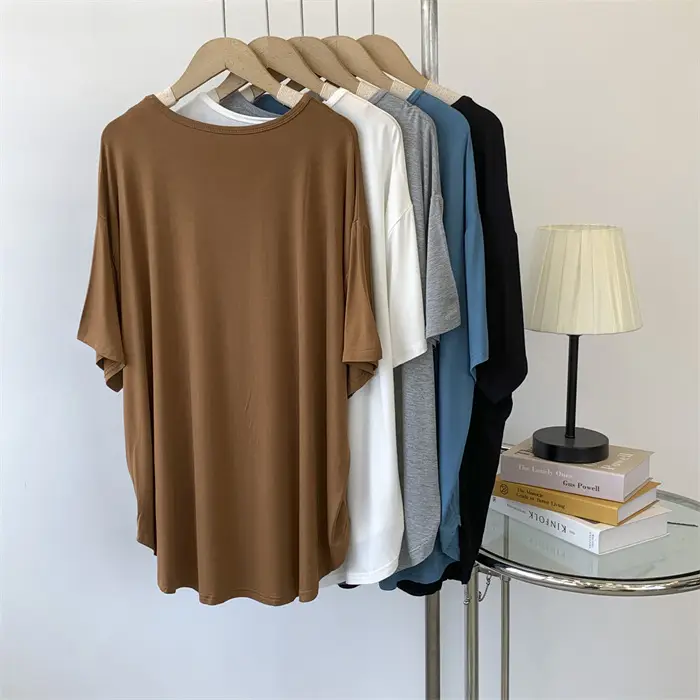 Women Loose Fit T-Shirt Brown Medium Size — feature 19