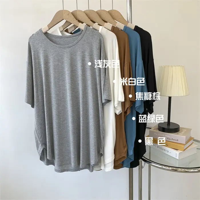 Women Loose Fit T-Shirt Brown Medium Size — feature 4