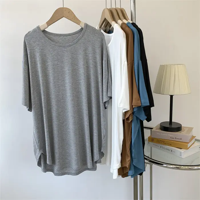 Women Loose Fit T-Shirt Brown Medium Size — feature 8