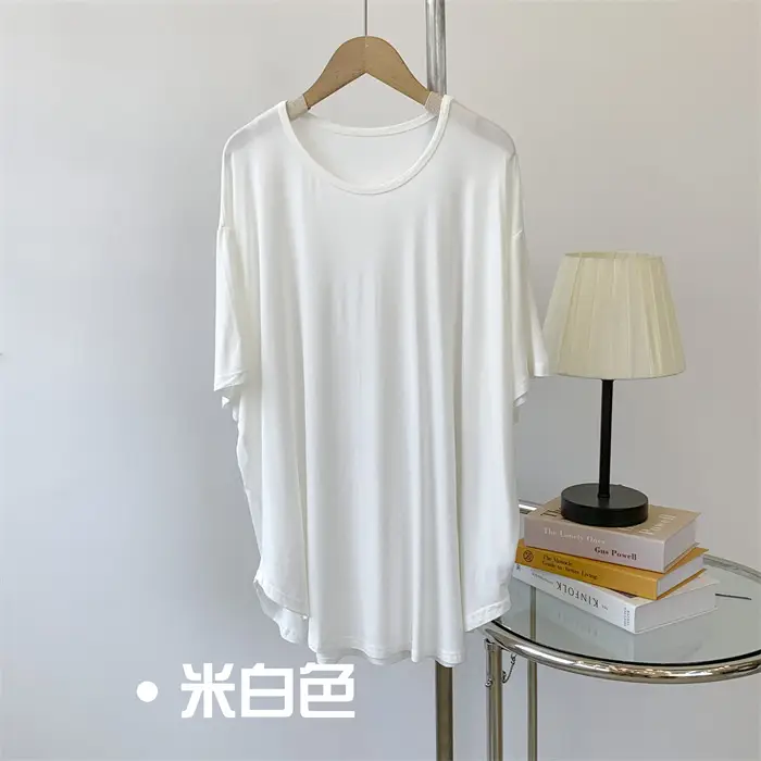 Women Loose Fit T-Shirt Brown Medium Size - Image 2