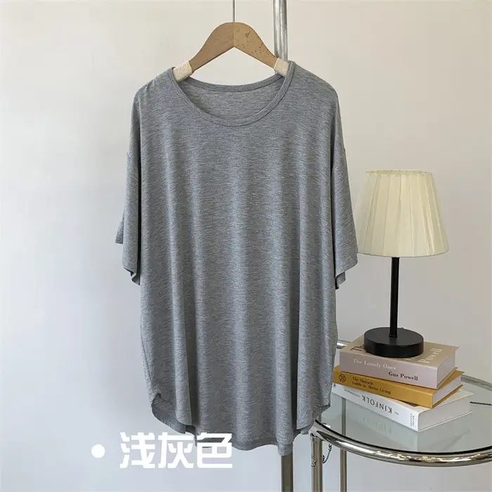 Women Loose Fit T-Shirt Brown Medium Size - Image 3