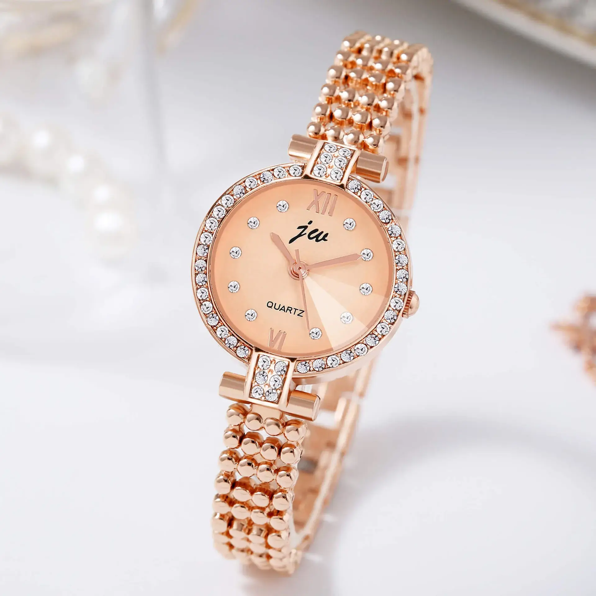 JW Ladies Rose Gold Quartz Watch Small - Image 3