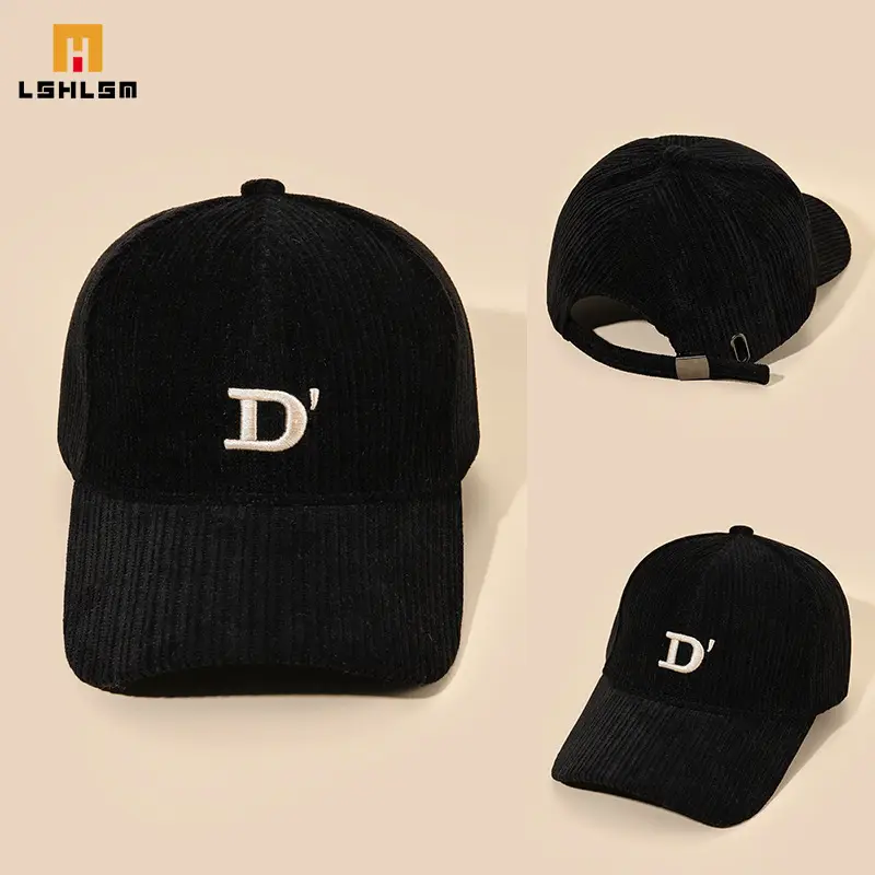 Women Black D-Letter Baseball Cap Warm P