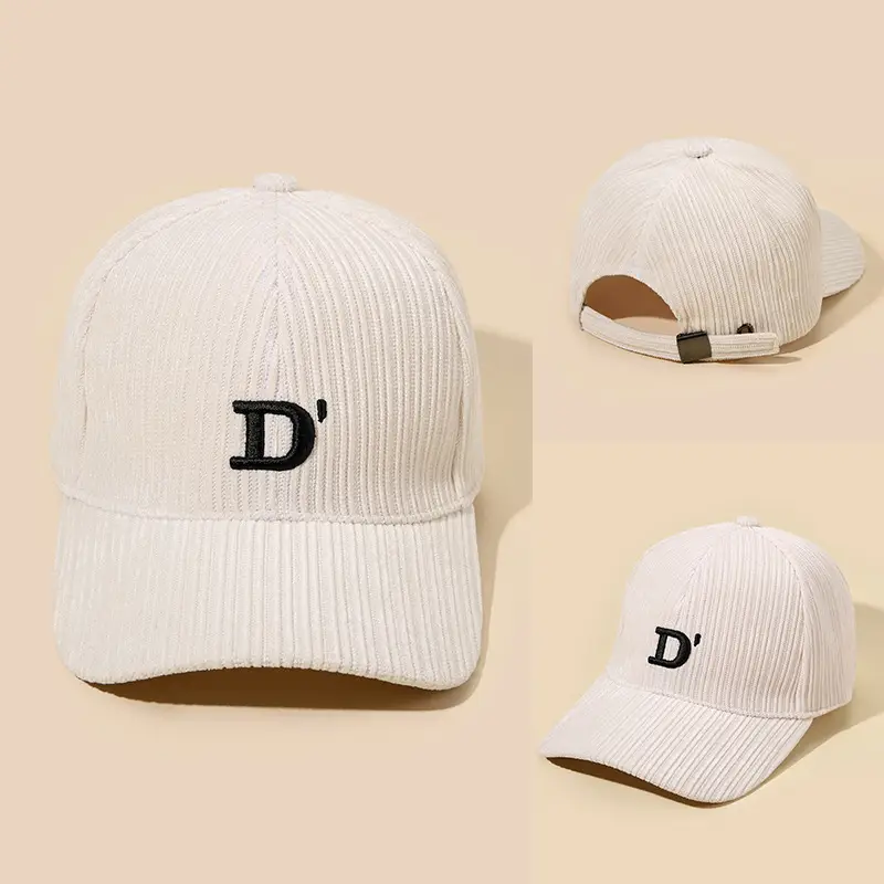 Women Black D-Letter Baseball Cap Warm P