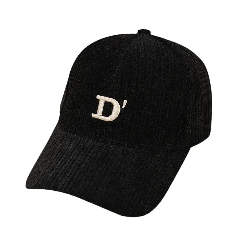 Women Black D-Letter Baseball Cap Warm P