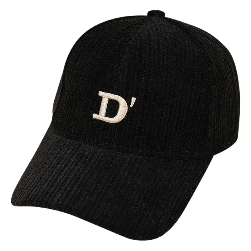 Women Black D-Letter Baseball Cap Warm P