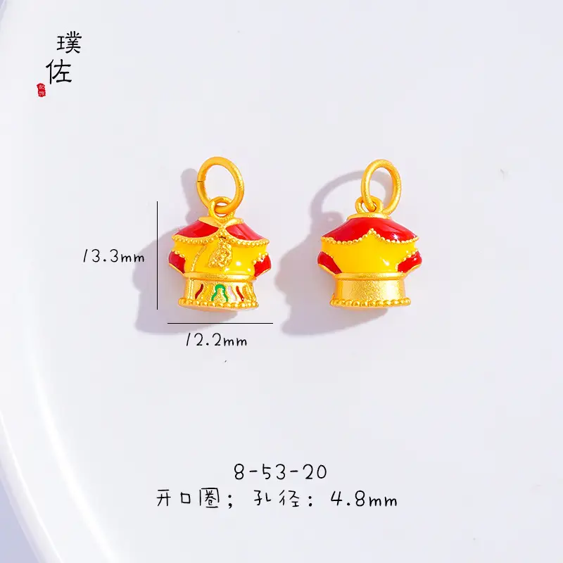Sand Gold Dragon & Phoenix Lucky Pendant Set