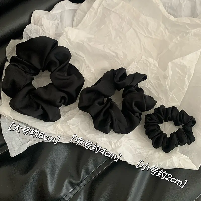 4 Color Hair Scrunchies Silky Satin Autumn Winter Brown