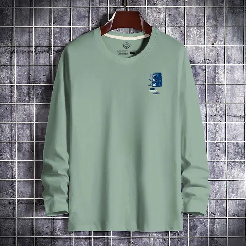 Men Long Sleeve T-Shirt Mint Green 2026 Spring - Image 7
