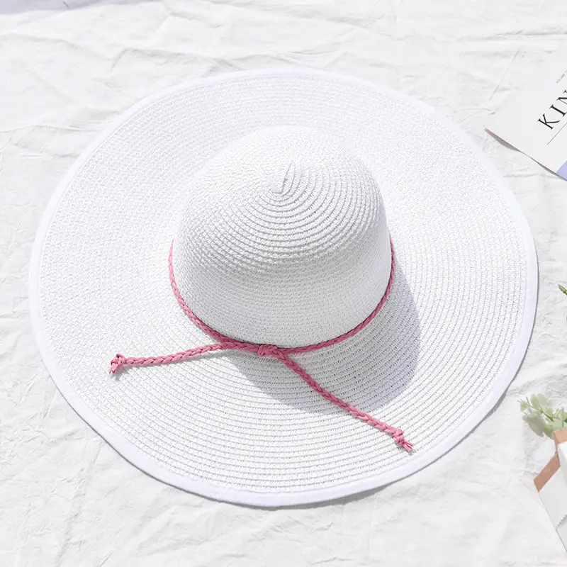 Straw Sun Hat with Big Edge for Kids Summer Travel - Image 5