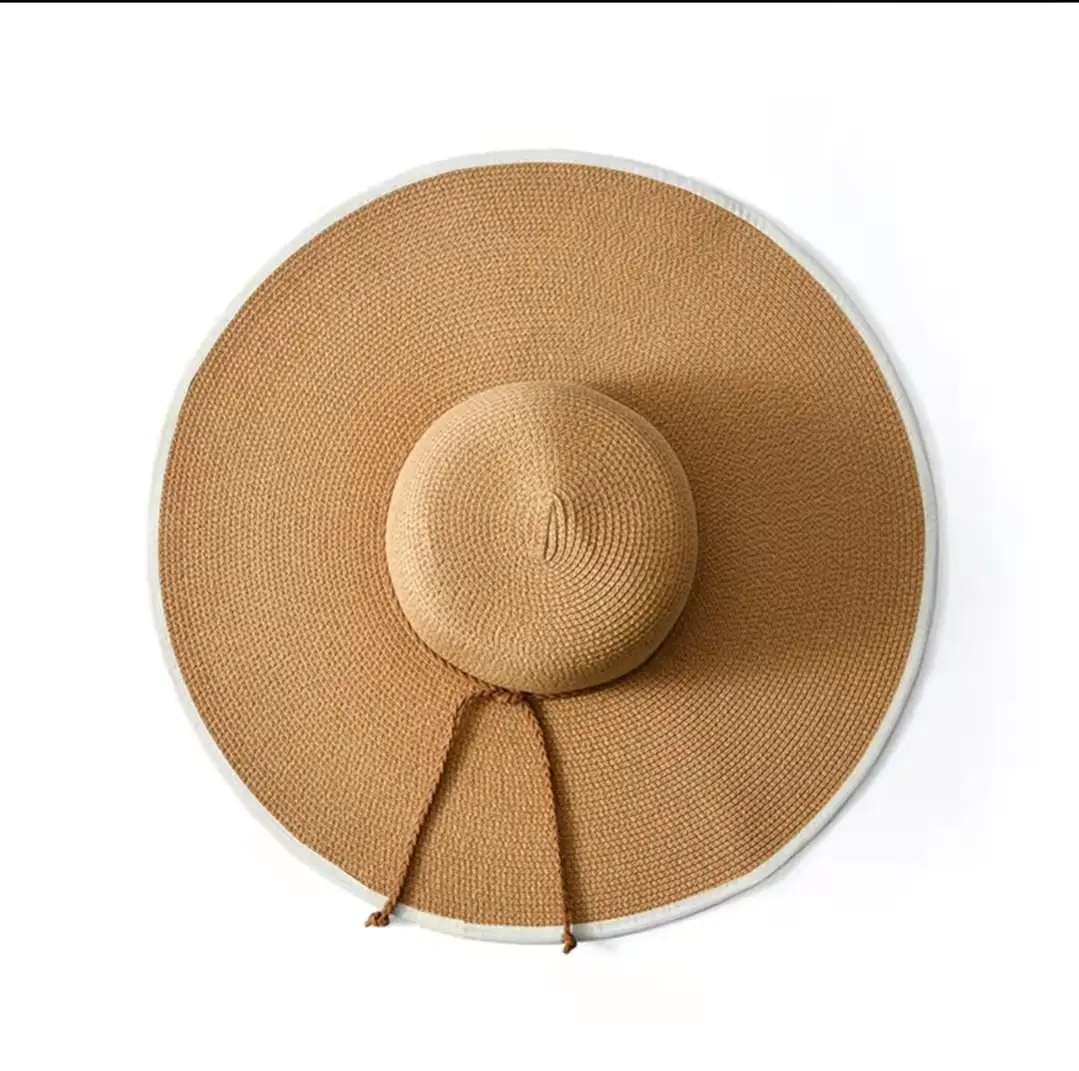 Straw Sun Hat with Big Edge for Kids Summer Travel - Image 2