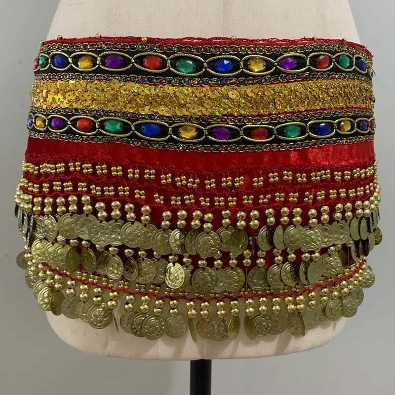 Double Diamond Hip Scarf for Indian Dance Practice - Image 12