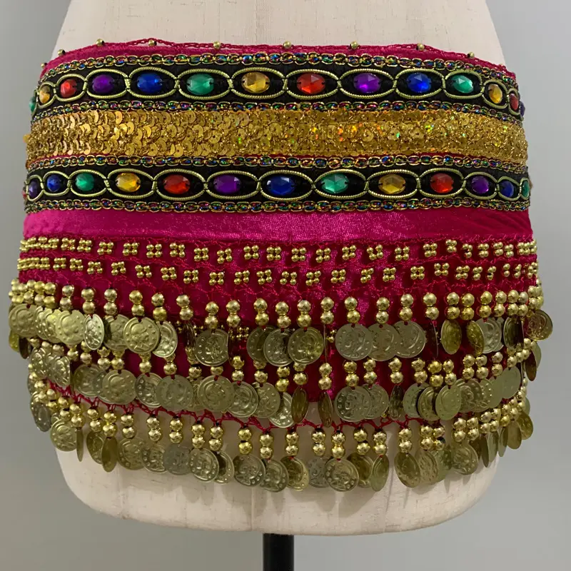 Double Diamond Hip Scarf for Indian Dance Practice - Image 4