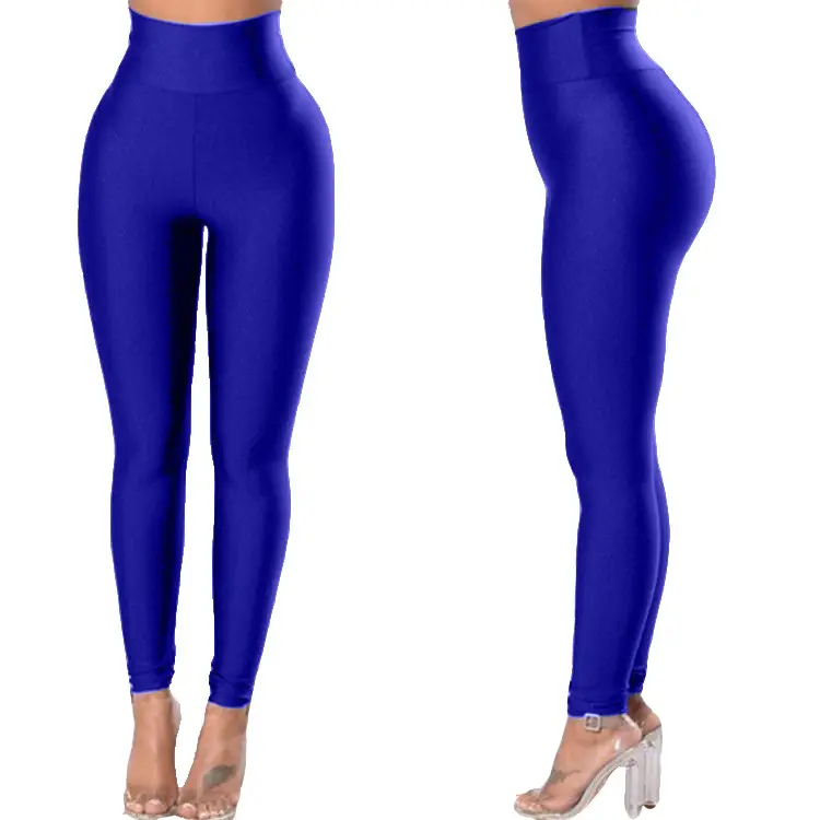 Women High Waist Elastic Blue Leggings Summer Yoga Running - Image 10