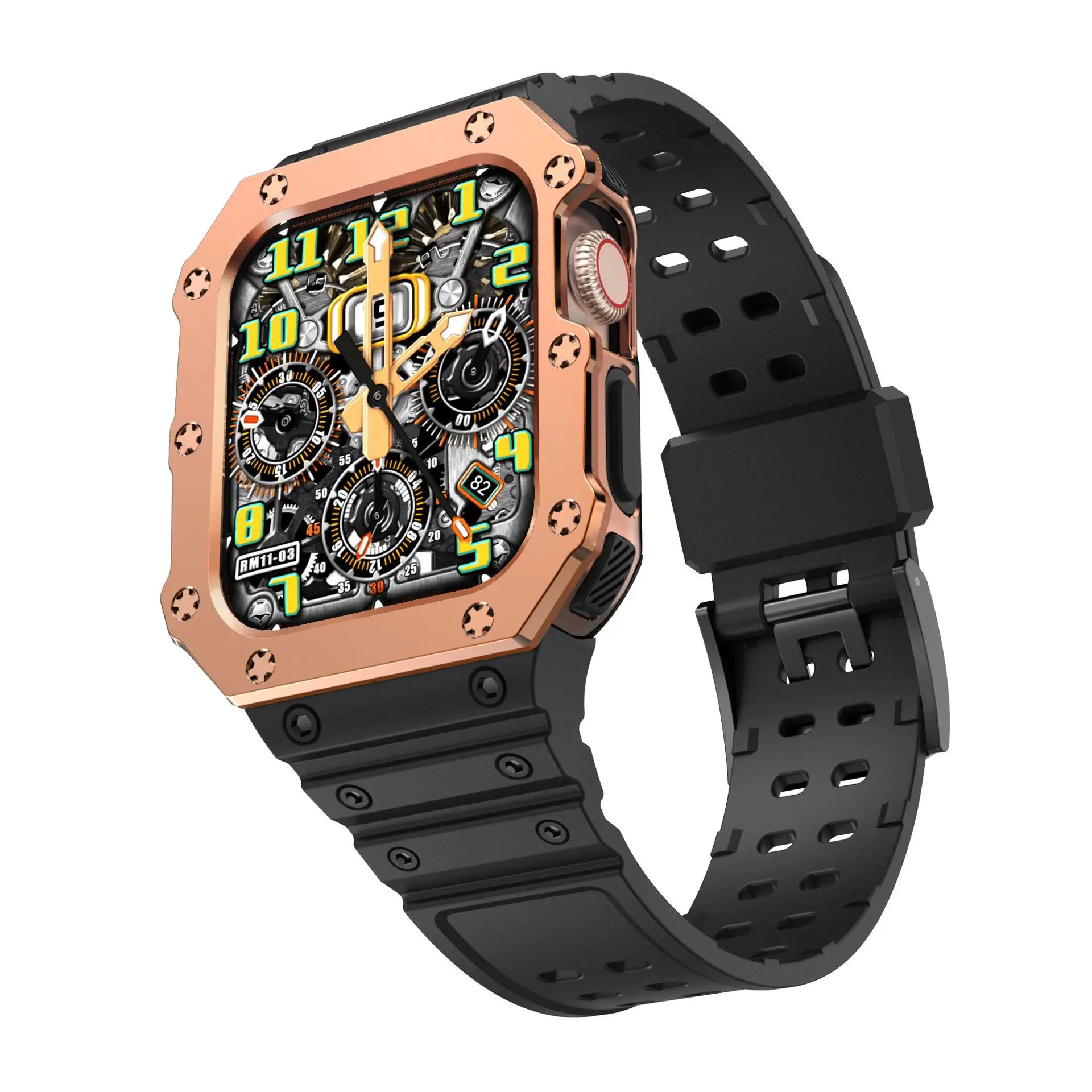 Apple Watch with Gray TPU Strap & Digital Display - Image 3