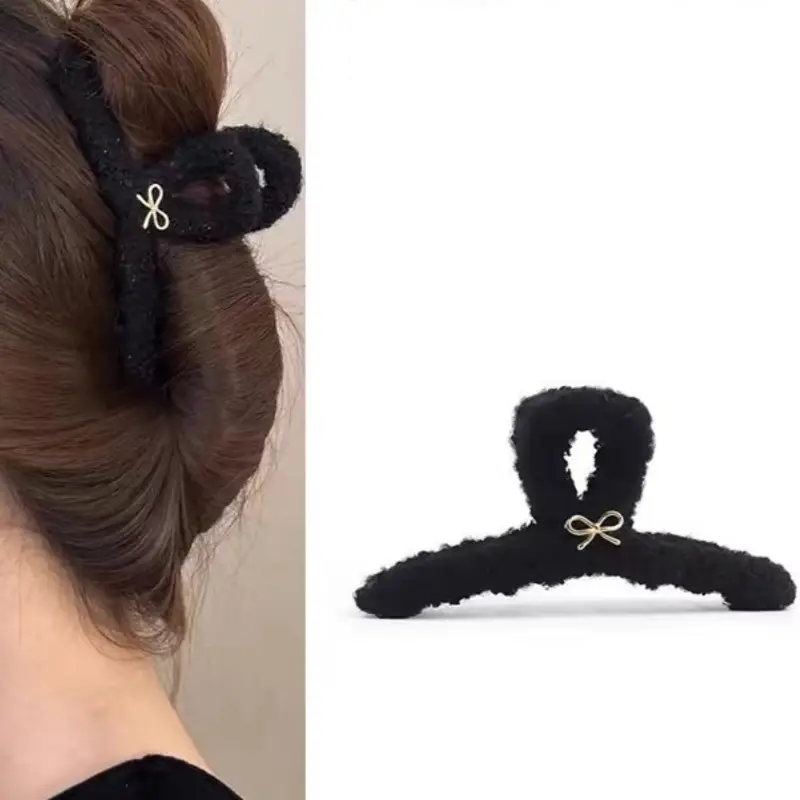 Black Velvet Bow Hairpin for Women Summer - Image 17