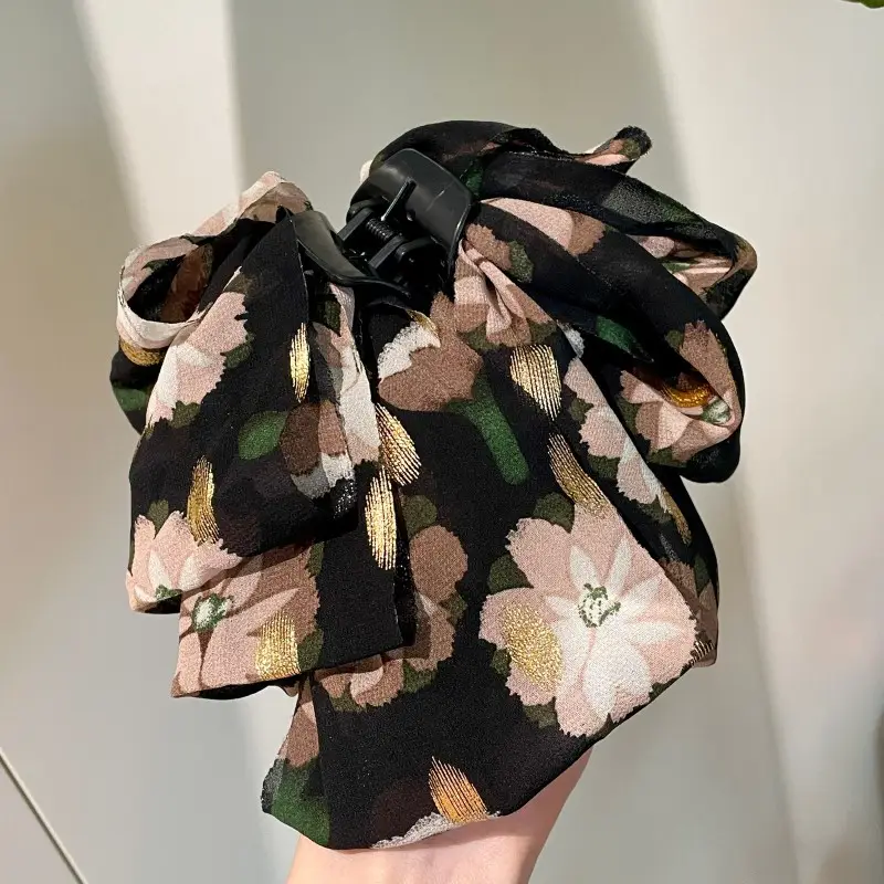 Black Velvet Bow Hairpin for Women Summer - Image 27