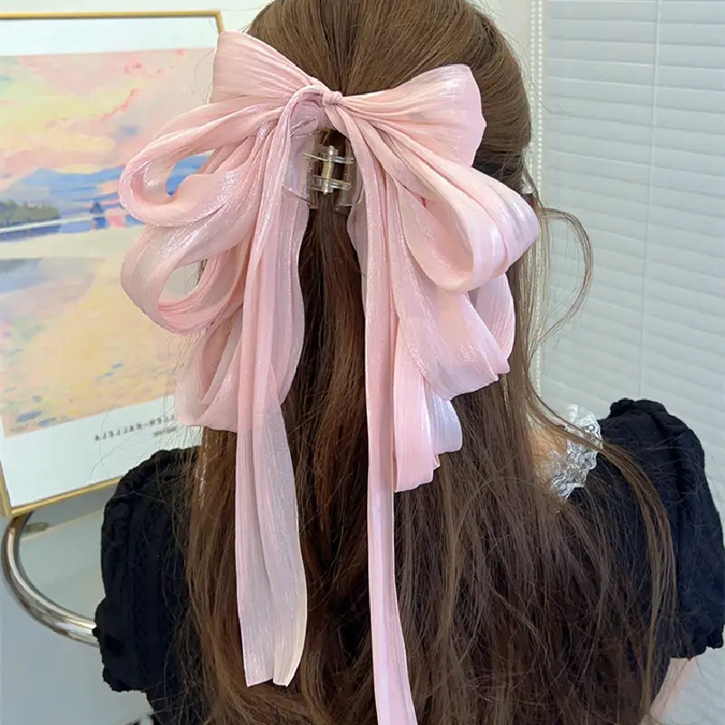 Black Velvet Bow Hairpin for Women Summer - Image 6