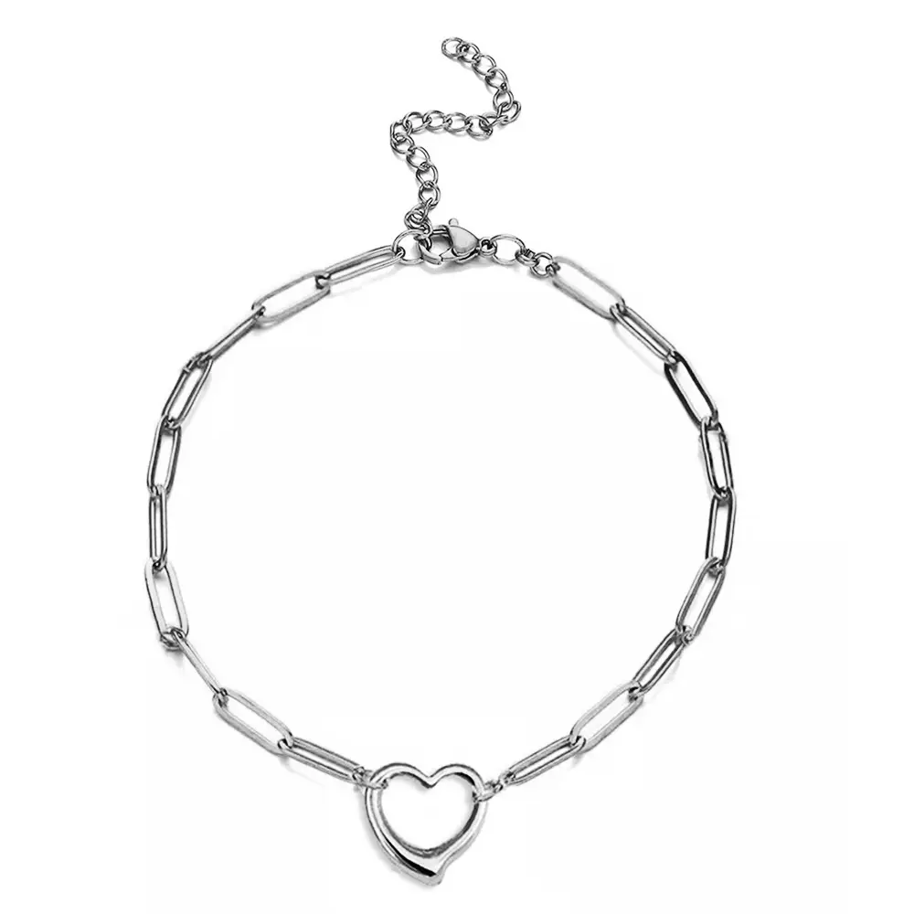 Stainless Steel Love Pendant Charm Bracelet Gold - Image 8