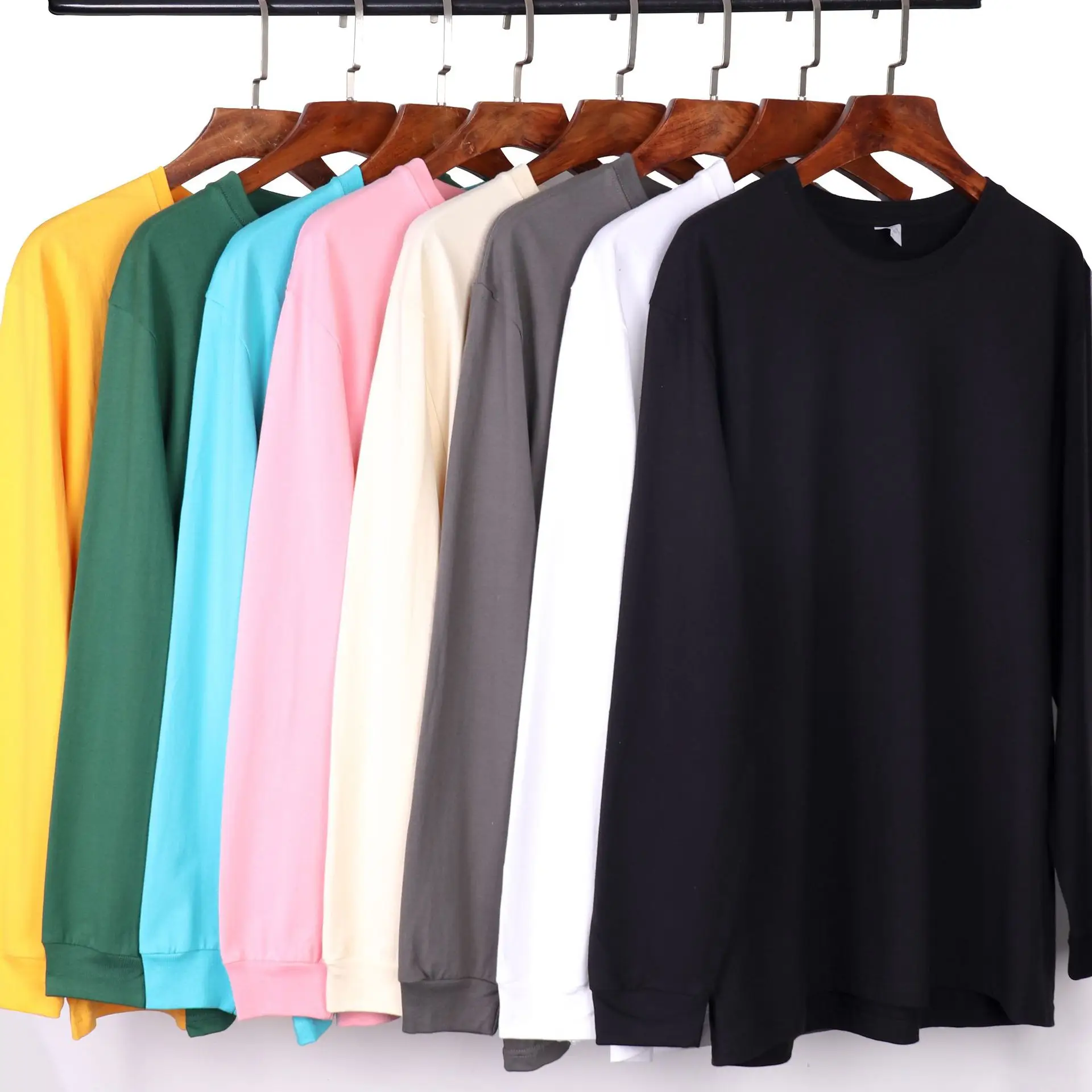 Women Green Cotton Long Sleeve T-Shirt 250g - Image 11