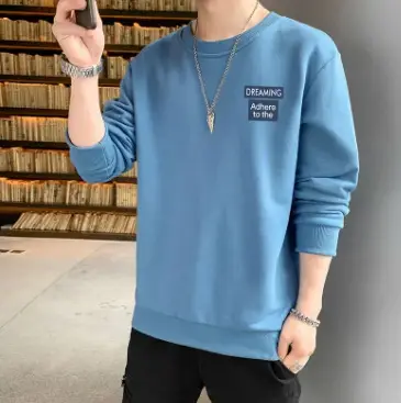 Men Blue Graphic Crew Neck Sweatshirt - Image 19