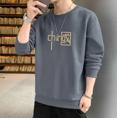 Men Blue Graphic Crew Neck Sweatshirt - Image 2