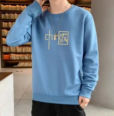 Men Blue Graphic Crew Neck Sweatshirt - Image 4