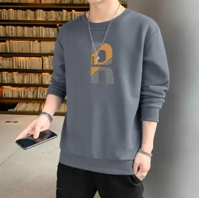 Men Blue Graphic Crew Neck Sweatshirt - Image 8