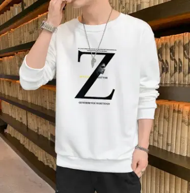 Men Blue Graphic Crew Neck Sweatshirt - Image 9