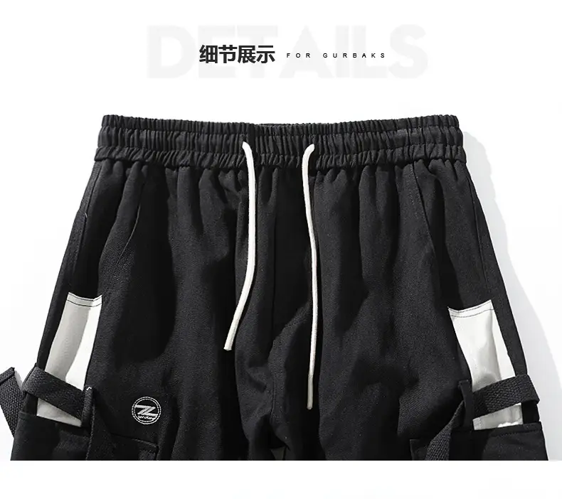 Men's White Cargo Pants with Crossbody Strap & High Top — feature 18