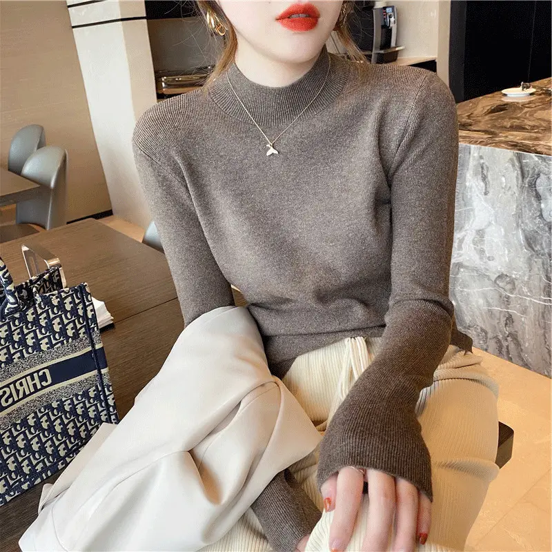 Women Wool Knitted Turtleneck Sweater Autumn Winter Slim Fit — feature 4