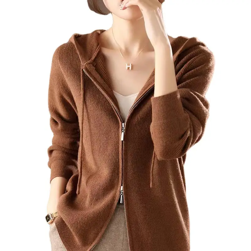 Women Blue Zipper Hoodie Jacket 2025 Winter Outerwear - Image 7