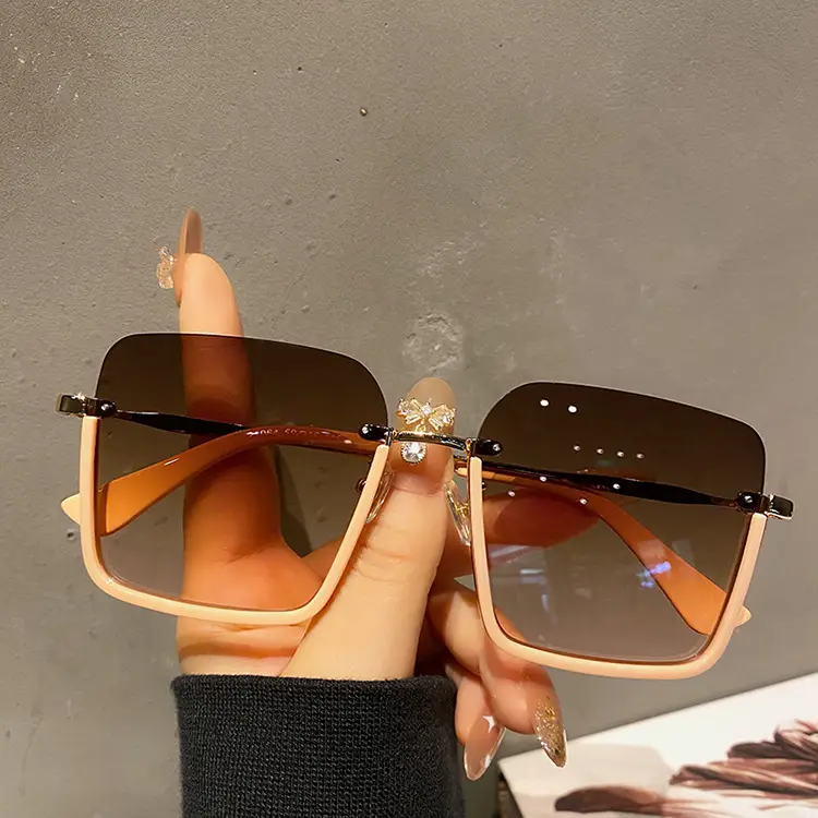 Kedun 2022 Sunglasses Black Frame Pink Gradient Large Frame - Image 4