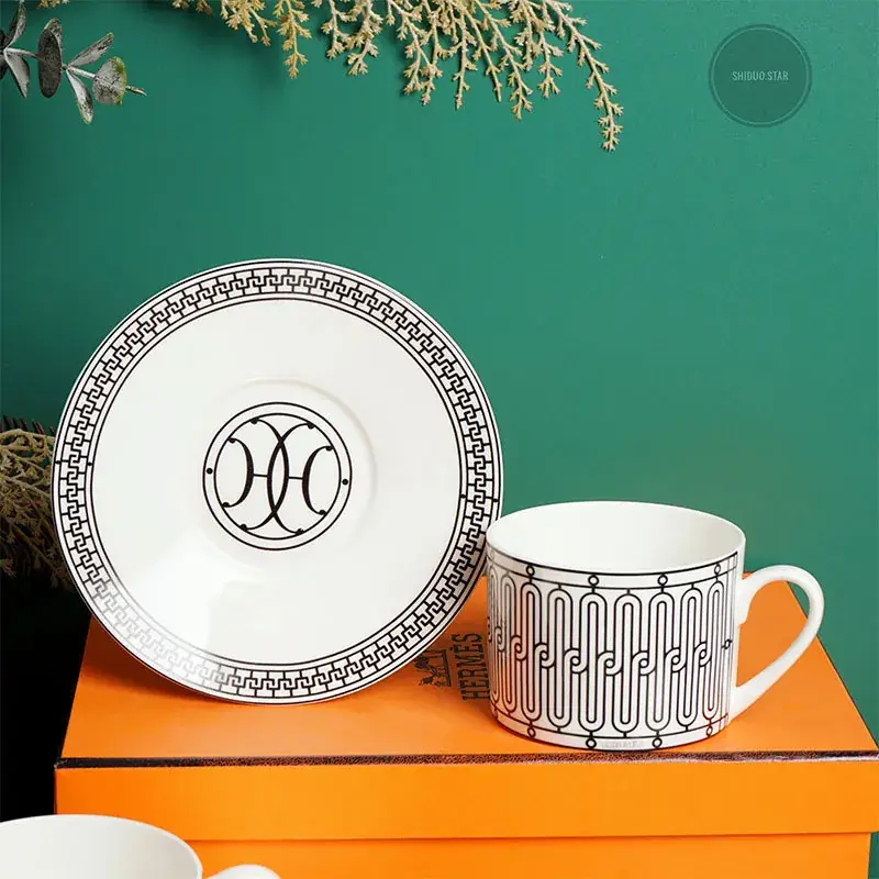 Trendy Bone China Coffee Cup Set with Saucer - Image 9