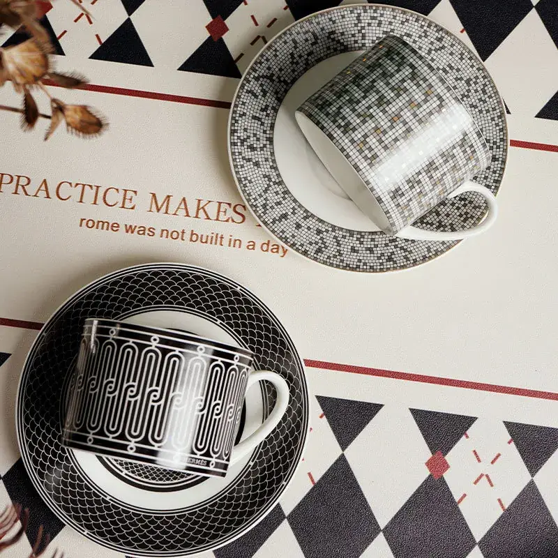 Trendy Bone China Coffee Cup Set with Saucer - Image 10