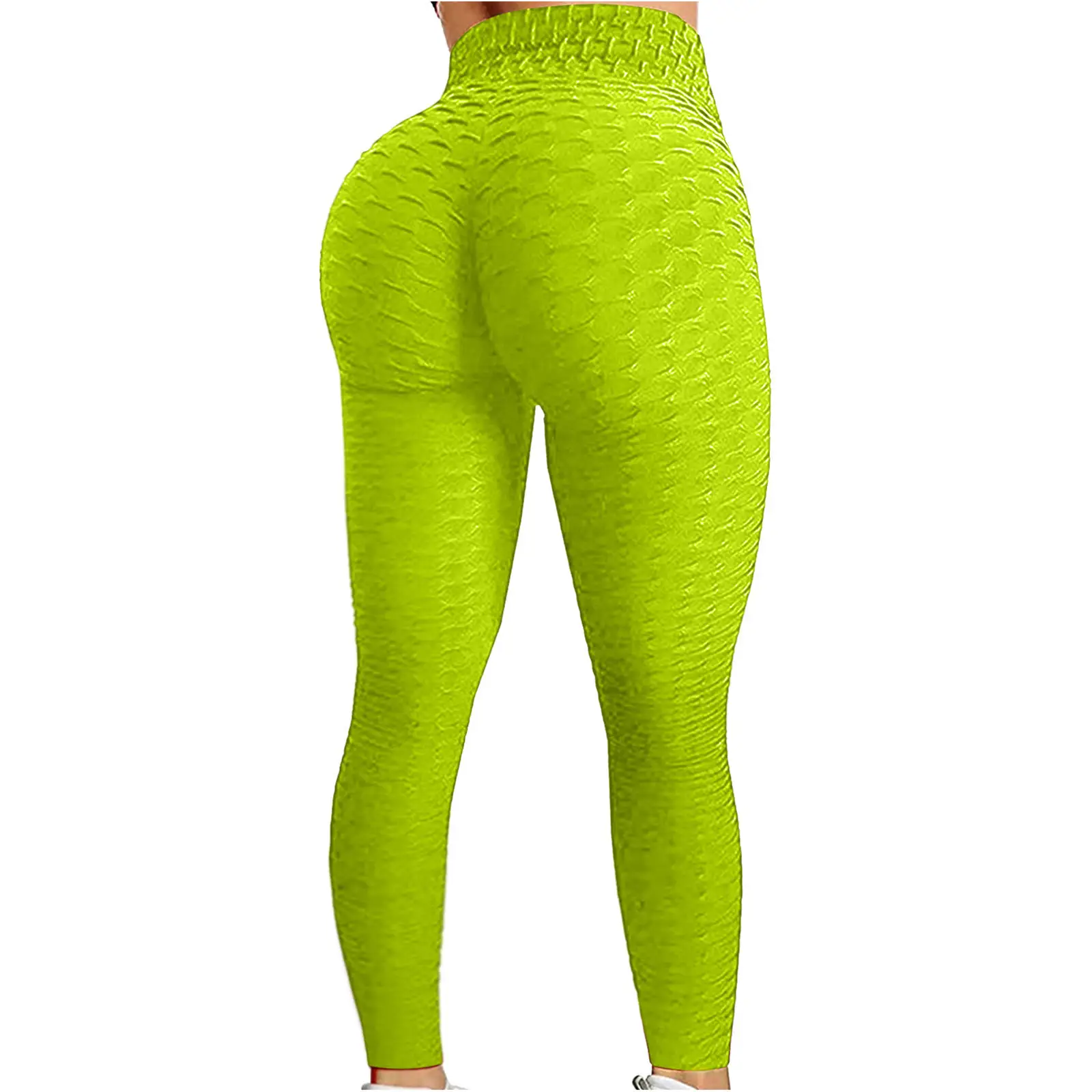 Women's Jacquard Butt Lift Bubble Pants Olive Green - Image 18