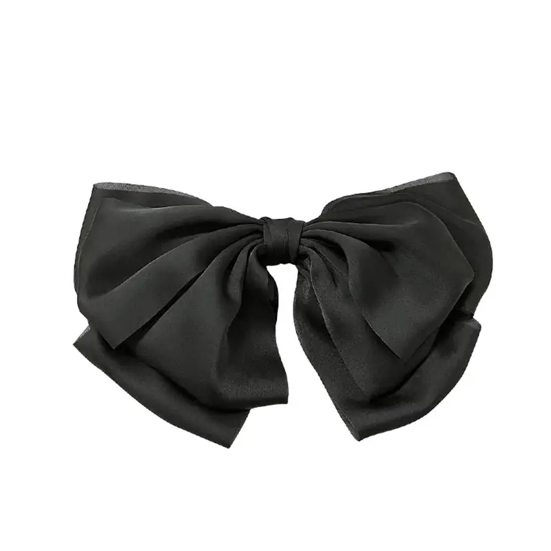 French Style Black Large Bow Hair Clip for Women - Image 6