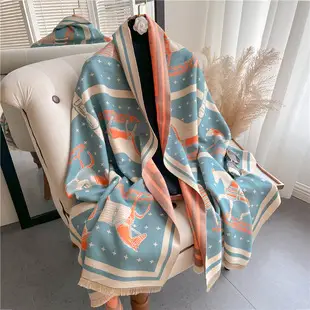 Women's 5-Pont Star Tassel Scarf Brown Cream Quilted Winter — feature 9