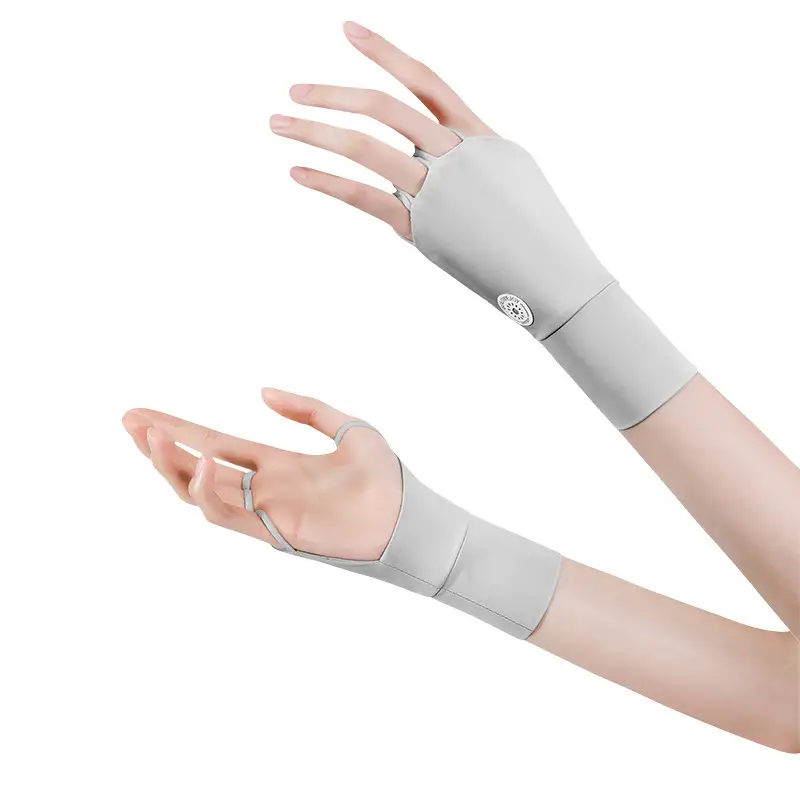 Women Ice Silk Sunscreen Gloves Arctic Gray - Image 10